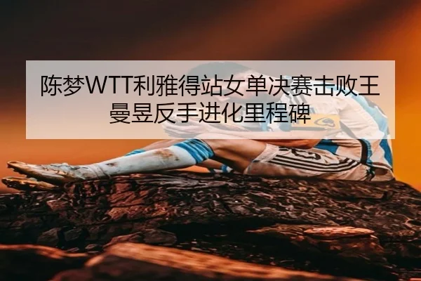 陈梦WTT利雅得站女单决赛击败王曼昱反手进化里程碑 - NBA